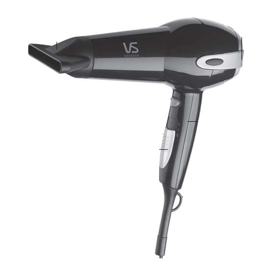 Vidal Sassoon VSH225A Instruction Booklet