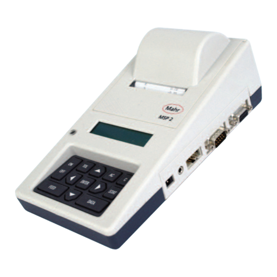 Mecmesin MAHR MSP2 Instructions For Use Manual