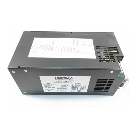 Lambda LZS-1000-1 Instruction Manual