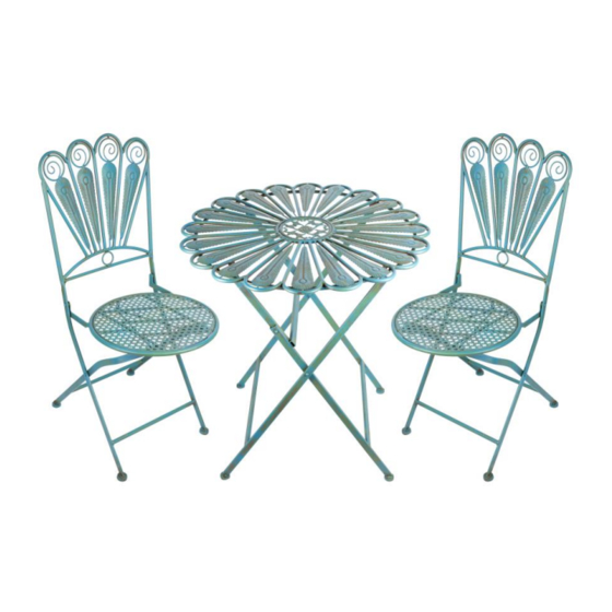 Alpine Peacock Feather Bistro Set BVK608A Owner's Manual