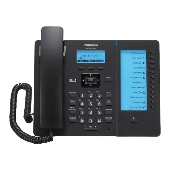 Panasonic KX-HDV230 Quick Reference Manual