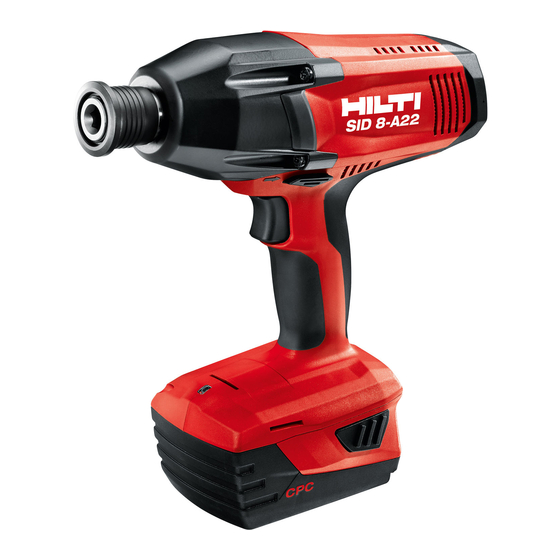 Hilti SID 8-A22 Manual