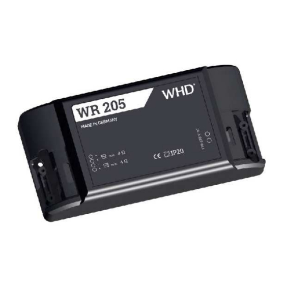 WHD WR 205 Manual