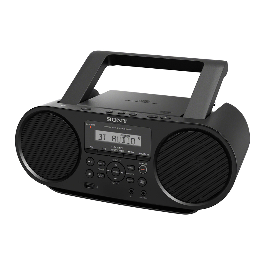 Sony ZS-RS60BT - Personal Audio System Instruction Manual
