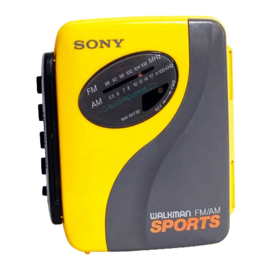 Sony Walkman WM-SXF30 Operating Instructions