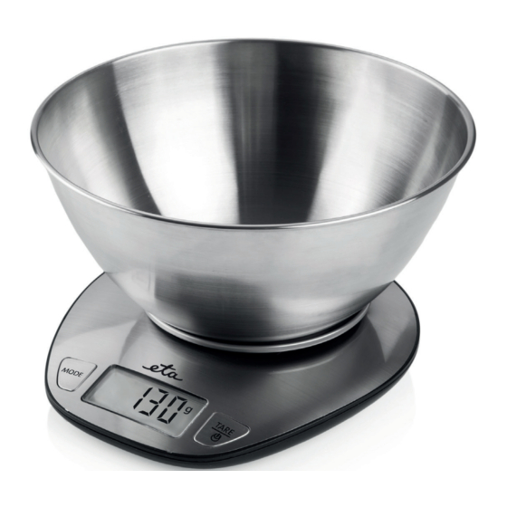 eta Dori 6778 Digital Kitchen Scale Manuals