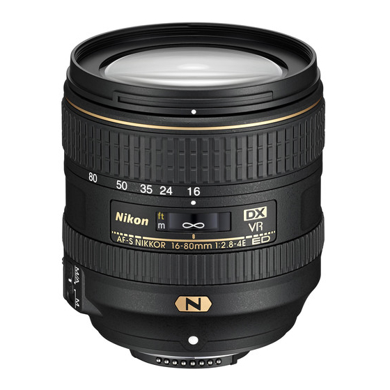 Nikon AF-S DX NIKKOR 16-80mm f/2.8-4E ED VR User Manual
