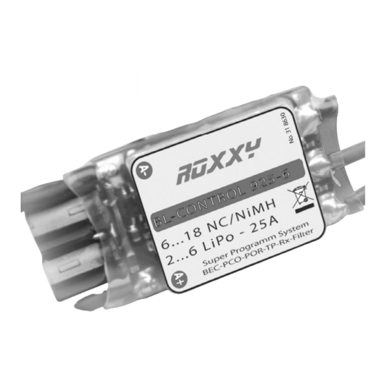 Multiplex ROXXY BL-Control 925-6 Operating Instructions Manual