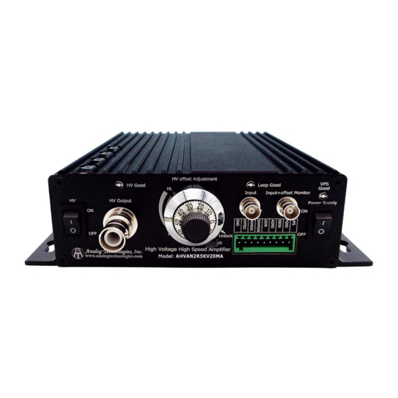 Analog Technologies AHVAN2R5KV20MA Manual