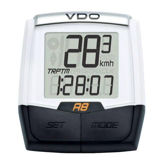 VDO Cyclecomputing A8 Instruction Manual