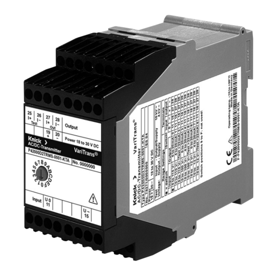 Knick VariTrans P 42000 D2 TRMS-0001-KTA Manual