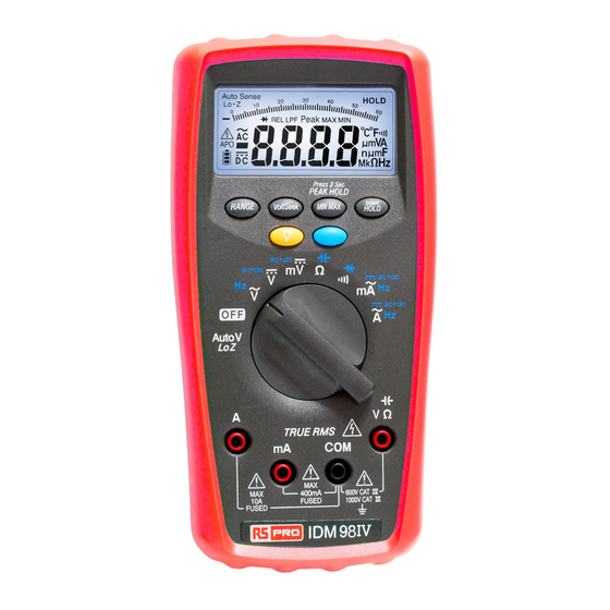 RS PRO IDM 98IV Manual