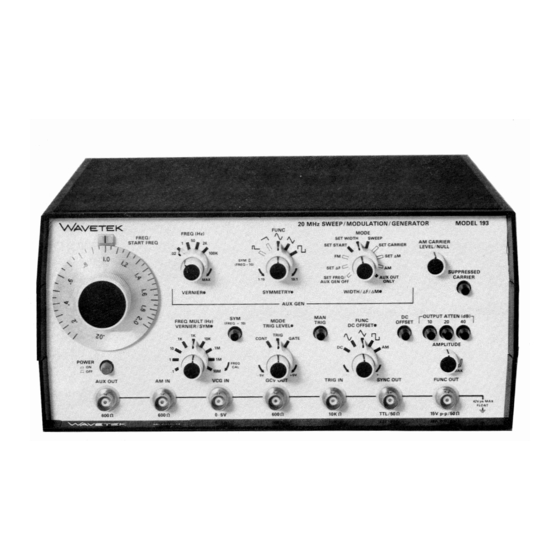 Wavetek 193 Instruction Manual