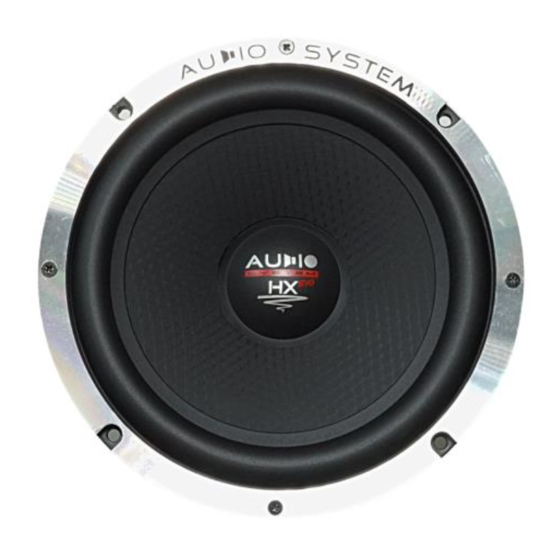 Audio System EX 165 DUST EVO3 User Manual