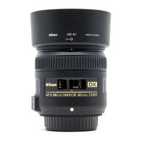 Nikon AF-S DX Micro- Nikkor 40mm f/2.8G User Manual