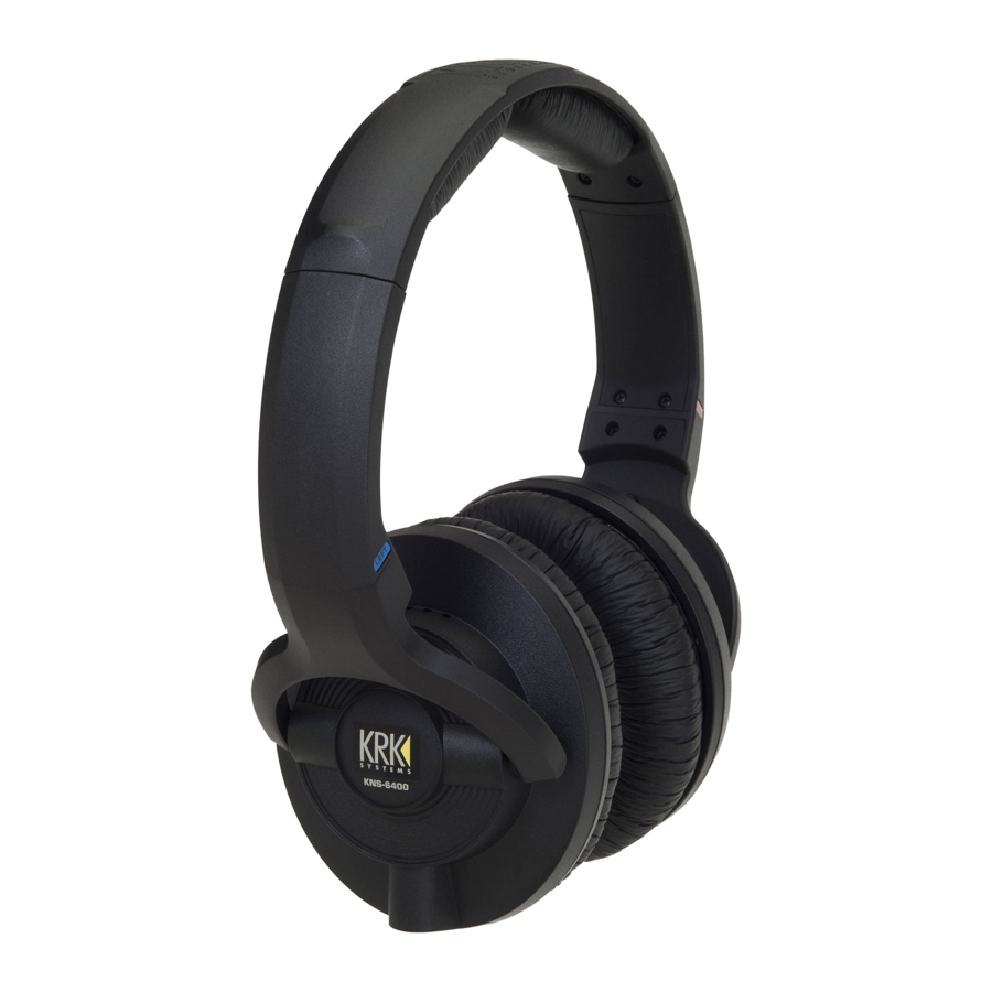 KRK Systems KNS6400, KNS8400 - PROFESSIONAL HEADPHONES KNS Series Manual