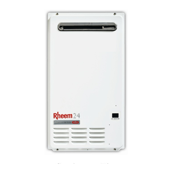 Rheem 871 Series Owner's Manual And Installation Instructions
