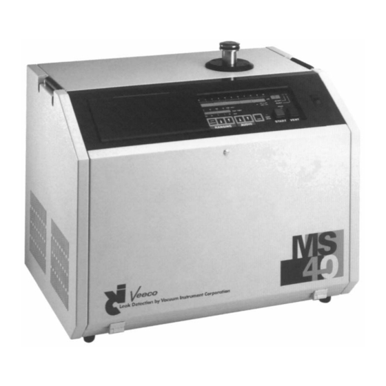 Veeco MS40 Operation And Maintenance Manual