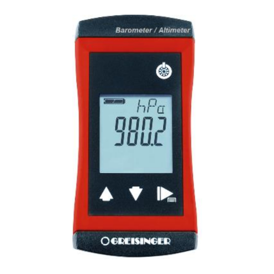 GHM GREISINGER G 1110 Quick Reference Manual