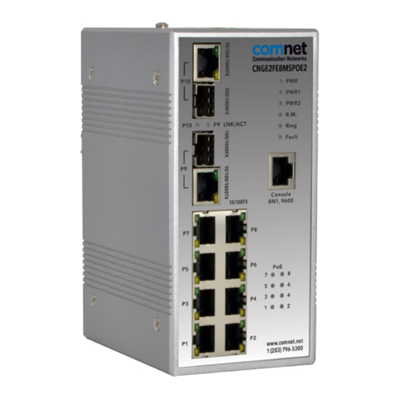 Comnet CNGE2FE8MSPOE2 Installation And Operation Manual