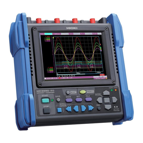 Hioki MEMORY HiCORDER MR8880 Quick Start Manual