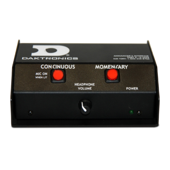 Daktronics Sportsound Gen II Quick Manual