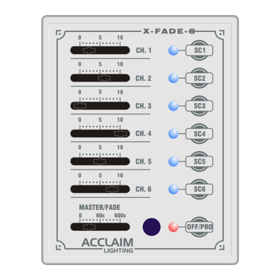 Acclaim Lighting X-FADE-6 Operating Instructions