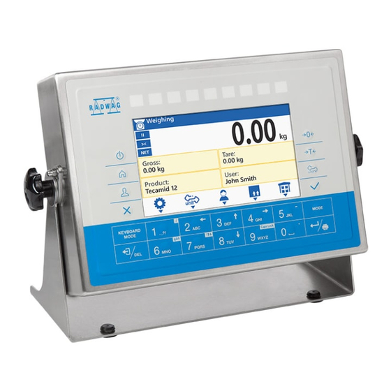 RADWAG PUE HX7 Quick Start Manual