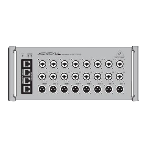 Behringer DIGITAL SNAKE SD16/SD8 Quick Start Manual