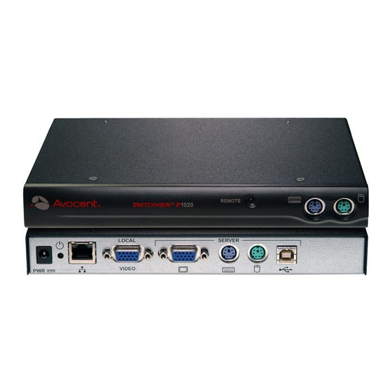 Avocent SwitchView SwitchView IP 1020 Specifications