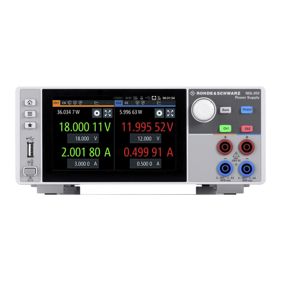 Rohde & Schwarz NGL200 Series Manual