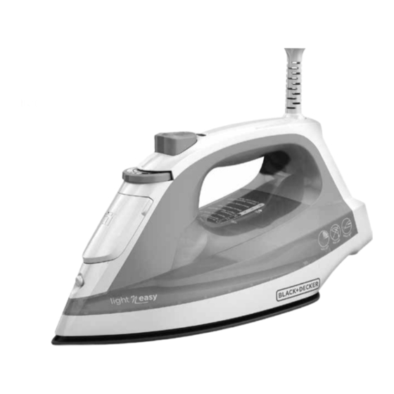 Black+Decker light n easy IR1020S Use And Care Manual