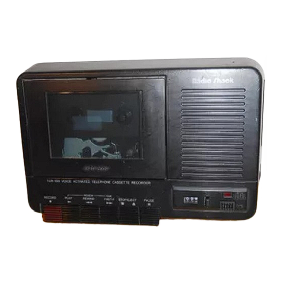 Radio Shack TCR-100 Owner's Manual