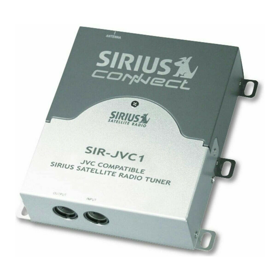 Sirius Satellite Radio SIR-JVC1 Manuals