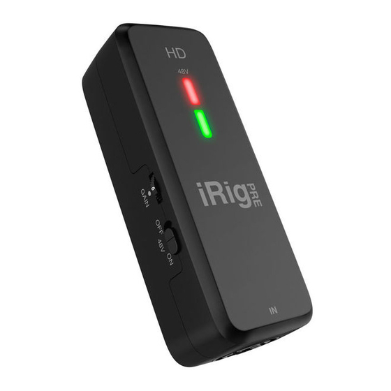 IK Multimedia iRig Pre HD User Manual