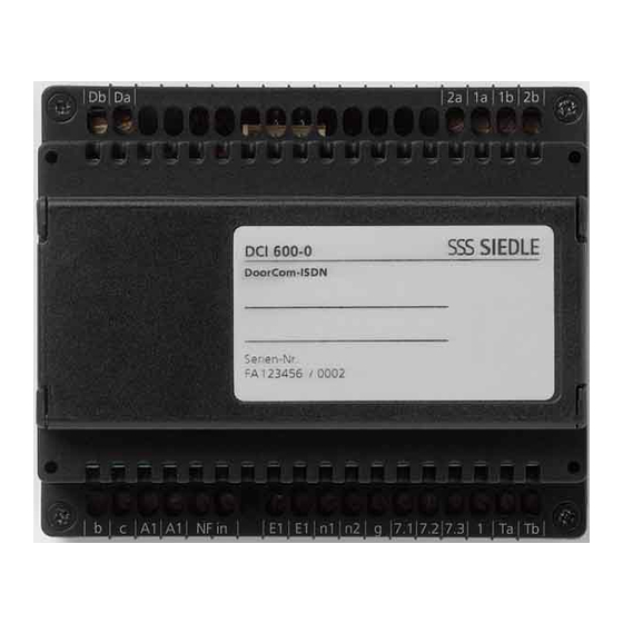 SSS Siedle DCI 600-0 Manual