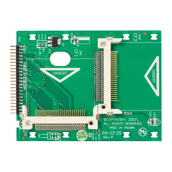 StarTech.com CF2X2IDE25 Instruction Manual