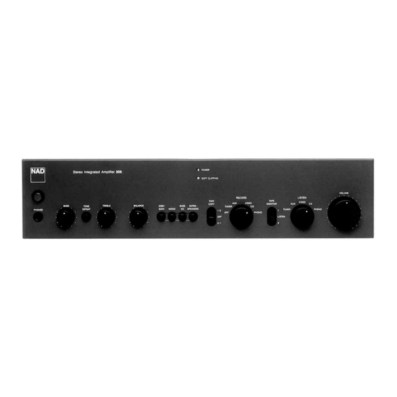 NAD 306 Specification Sheet