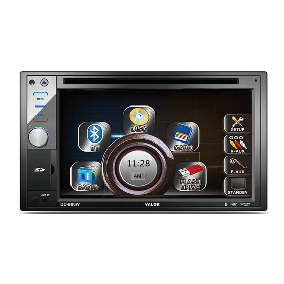 Valor DD-806W DVD Receiver Manuals