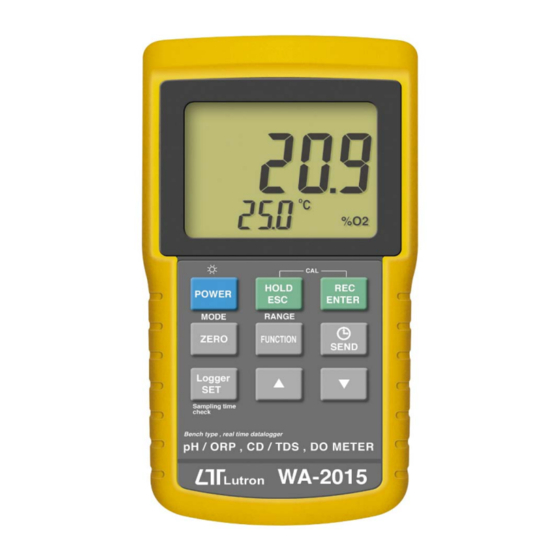 User Manuals: Lutron Electronics WA-2015 Instruments