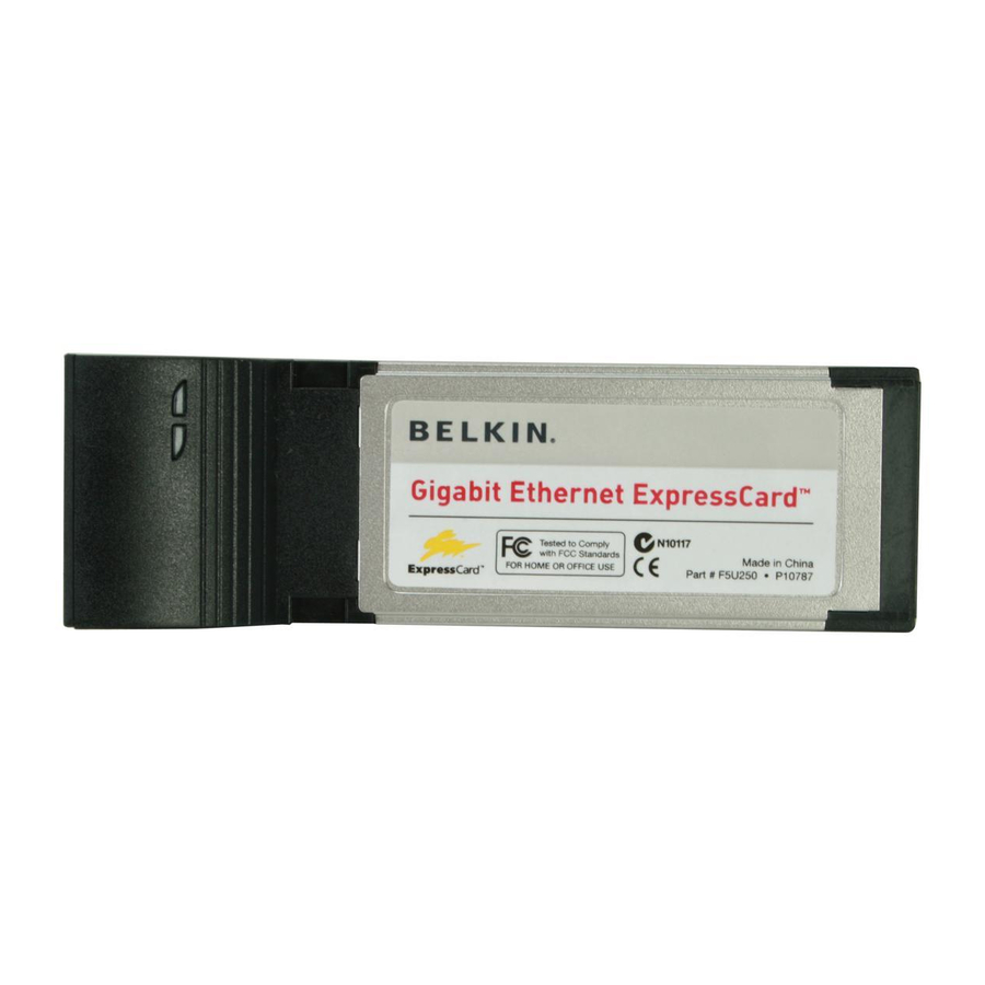 Belkin Gigabit Ethernet ExpressCard F5U250 Manuals