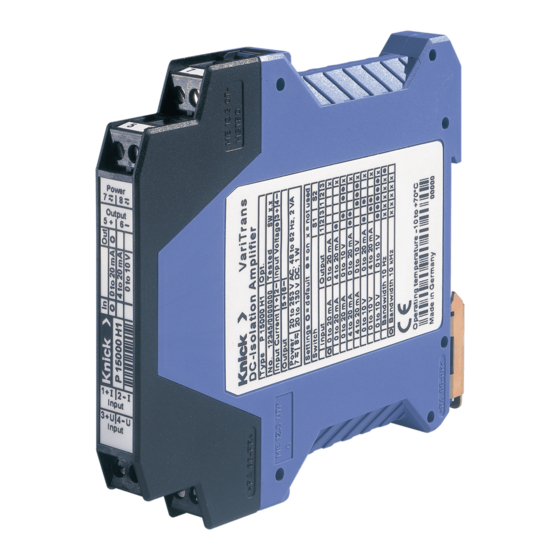 Knick VariTrans P15000H1-KTA User Manual