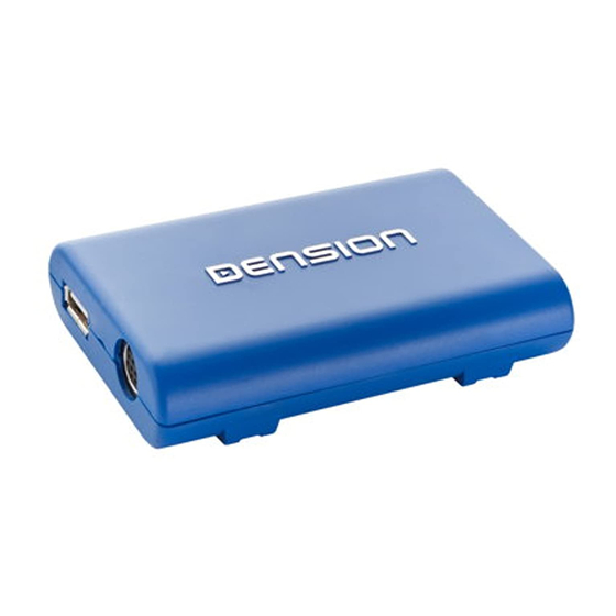 Dension Gateway Lite BT User Manual