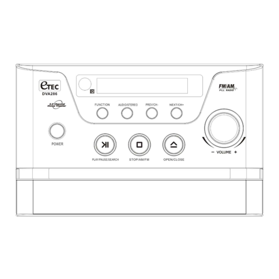 User Manuals: Etec DVA286 DVD Home Theater