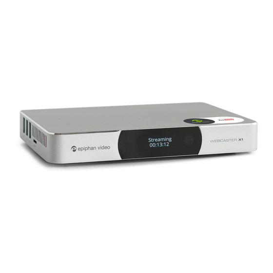 epiphan video Webcaster X1 Quick Start Manual