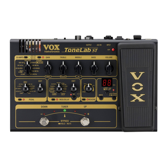 Vox Tonelab ST Owner's Manual