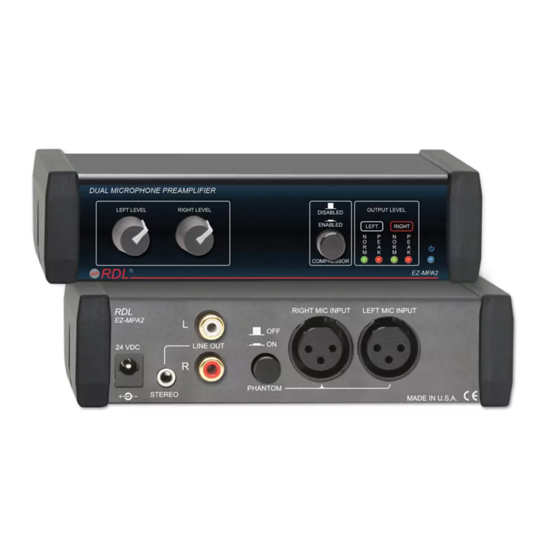 RDL EZ-MPA2 Installation And Operation Manual