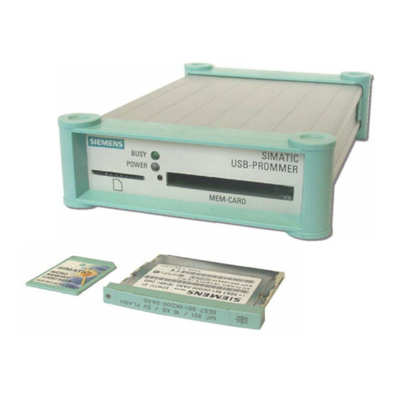 Siemens SIMATIC USB-Prommer Manuals