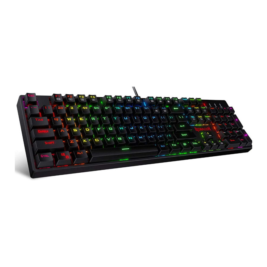 Redragon K582 SURARA - LED Backlit Mechanical Gaming Keyboard Manual ...