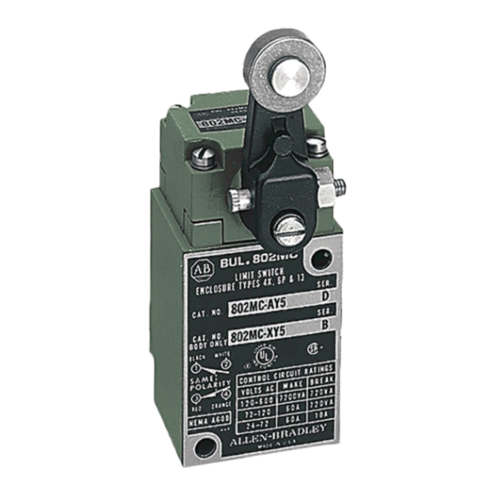 Rockwell Automation Allen-Bradley Bulletin 802MC Series Installation And Operating Instructions